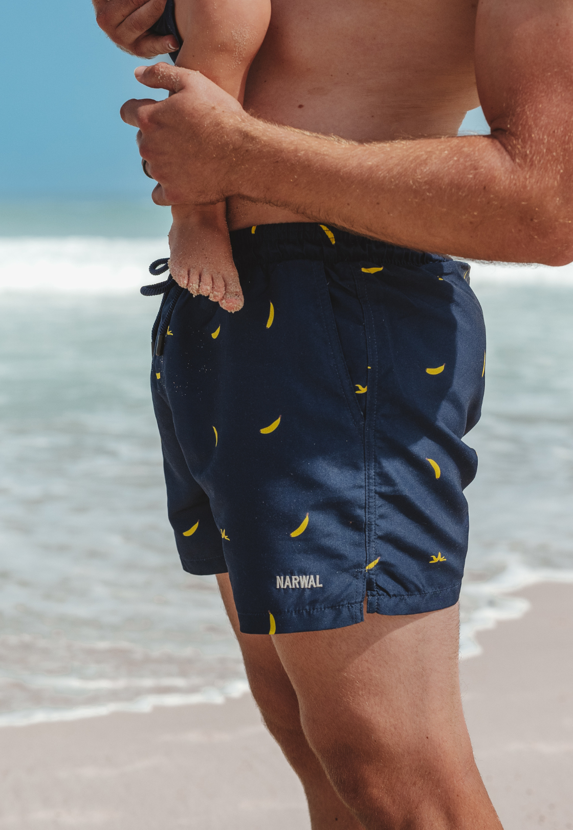 Banana Blue Father & Son Swim Trunks