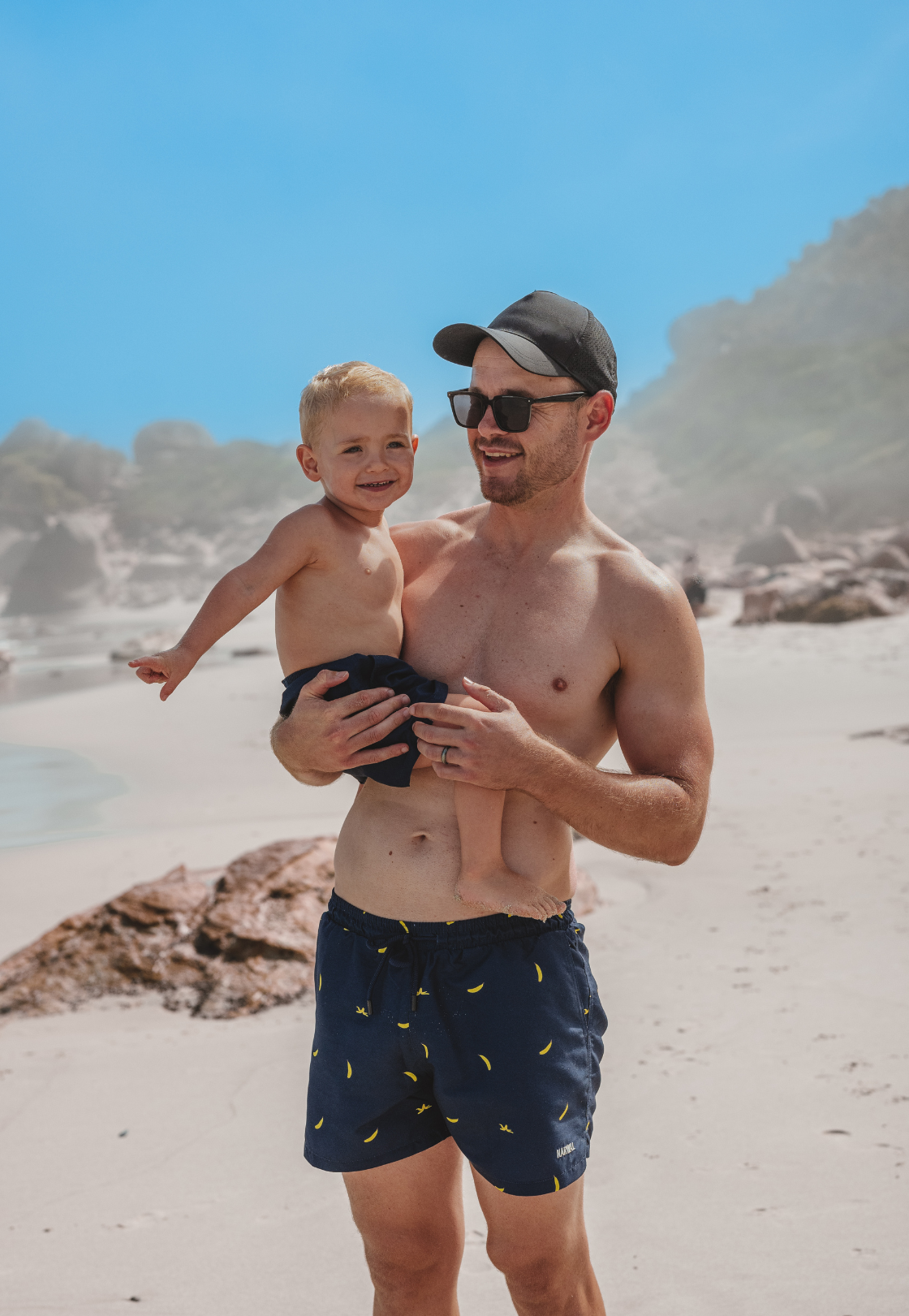 Banana Blue Father & Son Swim Trunks
